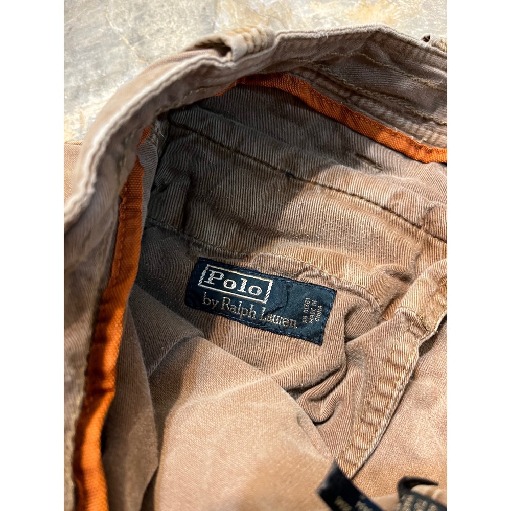 Polo Ralph Lauren Cargo Shorts Mens 34 Brown VTG Baggy Distressed Y2K - Picture 2 of 8